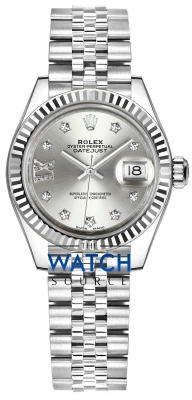 Buy this new Rolex Lady Datejust 28mm Stainless Steel 279174 Silver 17 Diamond Jubilee ladies watch for the discount price of £11,100.00. UK Retailer.