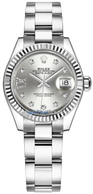 Buy this new Rolex Lady Datejust 28mm Stainless Steel 279174 Silver 17 Diamond Oyster ladies watch for the discount price of £10,900.00. UK Retailer.
