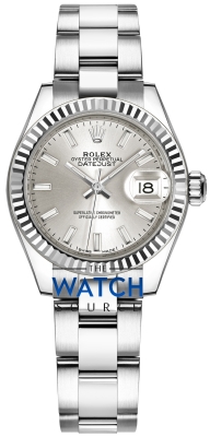 Buy this new Rolex Lady Datejust 28mm Stainless Steel 279174 Silver Index Oyster ladies watch for the discount price of £8,400.00. UK Retailer.