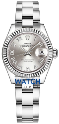 Buy this new Rolex Lady Datejust 28mm Stainless Steel 279174 Silver Roman Oyster ladies watch for the discount price of £8,400.00. UK Retailer.