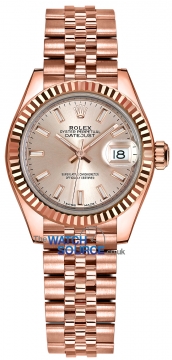 Rolex Lady Datejust 28mm Everose Gold 279175 Sundust Index Jubilee watch