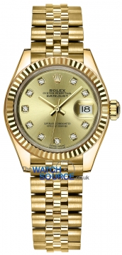 Buy this new Rolex Lady Datejust 28mm Yellow Gold 279178 Champagne Diamond Jubilee ladies watch for the discount price of £28,250.00. UK Retailer.