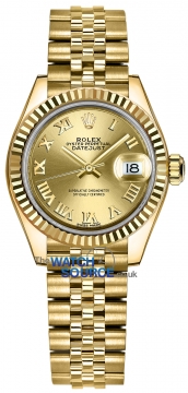 Rolex Lady Datejust 28mm Yellow Gold 279178 Champagne Roman Jubilee watch