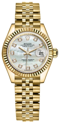 Buy this new Rolex Lady Datejust 28mm Yellow Gold 279178 MOP Diamond Jubilee ladies watch for the discount price of £28,700.00. UK Retailer.