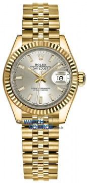 Buy this new Rolex Lady Datejust 28mm Yellow Gold 279178 Silver Index Jubilee ladies watch for the discount price of £26,300.00. UK Retailer.