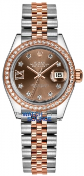Rolex Lady Datejust 28mm Stainless Steel and Everose Gold 279381RBR Chocolate 17 Diamond Jubilee watch