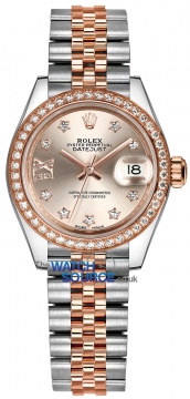 Rolex Lady Datejust 28mm Stainless Steel and Everose Gold 279381RBR Sundust 17 Diamond Jubilee watch