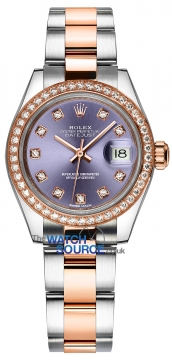 Buy this new Rolex Lady Datejust 28mm Stainless Steel and Everose Gold 279381RBR Aubergine Diamond Oyster ladies watch for the discount price of £17,200.00. UK Retailer.