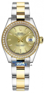 Rolex Lady Datejust 28mm Stainless Steel and Yellow Gold 279383RBR Champagne Index Oyster watch
