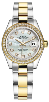 Rolex Lady Datejust 28mm Stainless Steel and Yellow Gold 279383RBR MOP Diamond Oyster watch