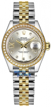 Buy this new Rolex Lady Datejust 28mm Stainless Steel and Yellow Gold 279383RBR Silver 17 Diamond Jubilee ladies watch for the discount price of £17,900.00. UK Retailer.