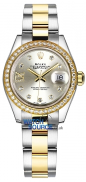 Rolex Lady Datejust 28mm Stainless Steel and Yellow Gold 279383RBR Silver 17 Diamond Oyster watch