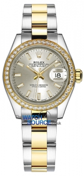 Buy this new Rolex Lady Datejust 28mm Stainless Steel and Yellow Gold 279383RBR Silver Index Oyster ladies watch for the discount price of £14,900.00. UK Retailer.