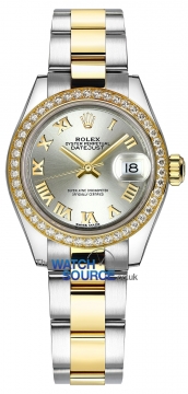Rolex Lady Datejust 28mm Stainless Steel and Yellow Gold 279383RBR Silver Roman Oyster watch