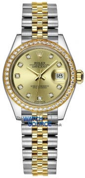 Rolex Lady Datejust 28mm Stainless Steel and Yellow Gold 279383RBR Champagne Diamond Jubilee watch