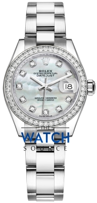 Buy this new Rolex Lady Datejust 28mm Stainless Steel 279384RBR MOP Diamond Oyster ladies watch for the discount price of £16,500.00. UK Retailer.