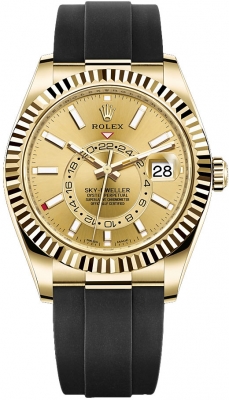 Buy this new Rolex Sky Dweller 42mm 326238 Champagne Index mens watch for the discount price of £45,000.00. UK Retailer.