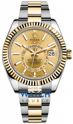 Buy this new Rolex Sky Dweller 42mm 326933 Champagne Index mens watch for the discount price of £22,000.00. UK Retailer.