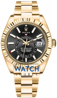 Buy this new Rolex Sky Dweller 42mm 326938 Black Index mens watch for the discount price of £48,000.00. UK Retailer.