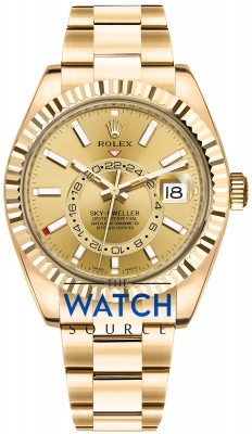 Buy this new Rolex Sky Dweller 42mm 326938 Champagen Index mens watch for the discount price of £48,000.00. UK Retailer.