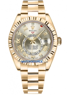 Buy this new Rolex Sky Dweller 42mm 326938 Silver Roman mens watch for the discount price of £33,880.00. UK Retailer.