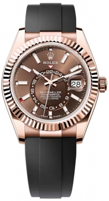 Rolex Sky Dweller 42mm 336235 Chocolate Oysterflex watch