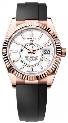 Rolex Sky Dweller 42mm 336235 White Oysterflex watch