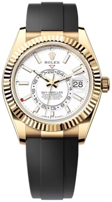 Rolex Sky Dweller 42mm 336238 White Oysterflex watch