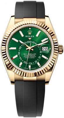 Rolex Sky Dweller 42mm 336238 Bright Green Oysterflex watch