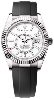 Rolex Sky Dweller 42mm 336239 White Oysterflex watch