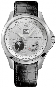 Buy this new Girard Perregaux Traveller Large Date Moonphases 49650-11-132-bb6a mens watch for the discount price of £8,405.00. UK Retailer.