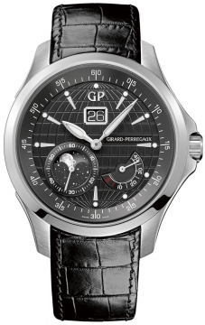 Buy this new Girard Perregaux Traveller Large Date Moonphases 49650-11-632-bb6a mens watch for the discount price of £8,405.00. UK Retailer.