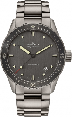 Buy this new Blancpain Fifty Fathoms Bathyscaphe Automatic 43mm 5000-1210-98s mens watch for the discount price of £12,496.00. UK Retailer.