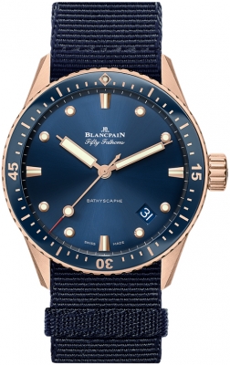 Buy this new Blancpain Fifty Fathoms Bathyscaphe Automatic 43mm 5000-36s40-naoa mens watch for the discount price of £20,416.00. UK Retailer.