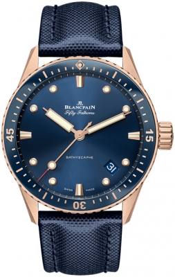 Buy this new Blancpain Fifty Fathoms Bathyscaphe Automatic 43mm 5000-36s40-o52a mens watch for the discount price of £22,590.00. UK Retailer.