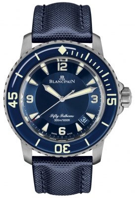 Buy this new Blancpain Fifty Fathoms Automatic 5015-12b40-o52b mens watch for the discount price of £14,220.00. UK Retailer.