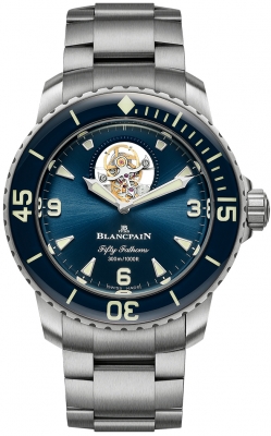 Buy this new Blancpain Fifty Fathoms Tourbillon 8 Days 45mm 5025-12b40-98s mens watch for the discount price of £104,456.00. UK Retailer.