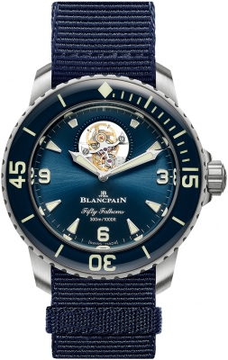 Buy this new Blancpain Fifty Fathoms Tourbillon 8 Days 45mm 5025-12b40-naoa mens watch for the discount price of £102,608.00. UK Retailer.