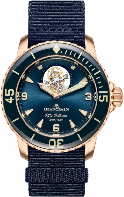 Buy this new Blancpain Fifty Fathoms Tourbillon 8 Days 45mm 5025-36b40-naoa mens watch for the discount price of £107,712.00. UK Retailer.