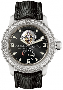 Buy this new Blancpain Fifty Fathoms Tourbillon 8 Days 45mm 5025-9430-52a mens watch for the discount price of £145,904.00. UK Retailer.