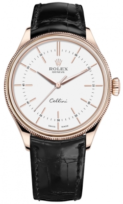 Buy this new Rolex Cellini Time 39mm 50505 White Black Strap mens watch for the discount price of £14,050.00. UK Retailer.