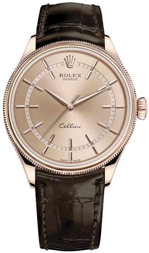 Buy this new Rolex Cellini Time 39mm 50505 Pink Brown Strap mens