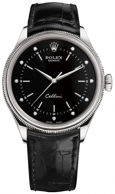 Buy this new Rolex Cellini Time 39mm 50509 Black Diamond Black Strap mens watch for the discount price of &pound;15,150.00. UK Retailer.
