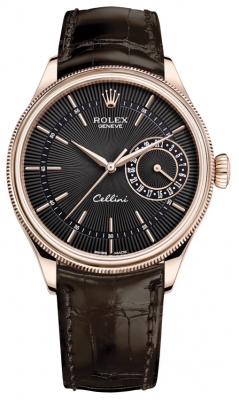 Rolex Cellini Date 39mm 50515 Black Brown Strap watch