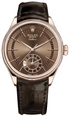 Buy this new Rolex Cellini Dual Time 39mm 50525 Brown Brown Strap mens watch for the discount price of £17,850.00. UK Retailer.
