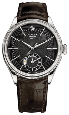 Buy this new Rolex Cellini Dual Time 39mm 50529 Black Brown Strap mens watch for the discount price of £17,850.00. UK Retailer.