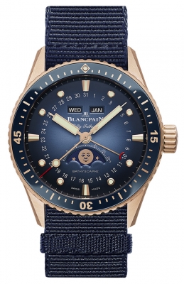 Buy this new Blancpain Fifty Fathoms Bathyscaphe Complete Calendar 43mm 5054-3640-naoa mens watch for the discount price of £26,910.00. UK Retailer.