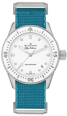 Buy this new Blancpain Fifty Fathoms Bathyscaphe Automatic 38mm 5100-1127-nata ladies watch for the discount price of £8,550.00. UK Retailer.