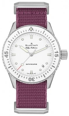 Buy this new Blancpain Fifty Fathoms Bathyscaphe Automatic 38mm 5100-1127-nava ladies watch for the discount price of £8,550.00. UK Retailer.