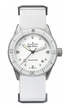 Buy this new Blancpain Fifty Fathoms Bathyscaphe Automatic 38mm 5100-1127-nawa ladies watch for the discount price of £8,550.00. UK Retailer.